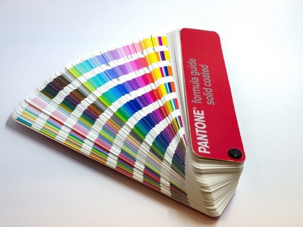 Photo of pantone colour swatches