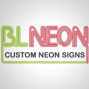 BL Neon Signage Logo Design