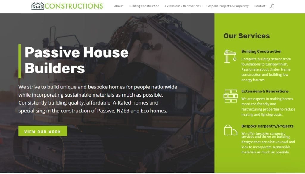 Brochure Website Design for RMS Constructions Meath