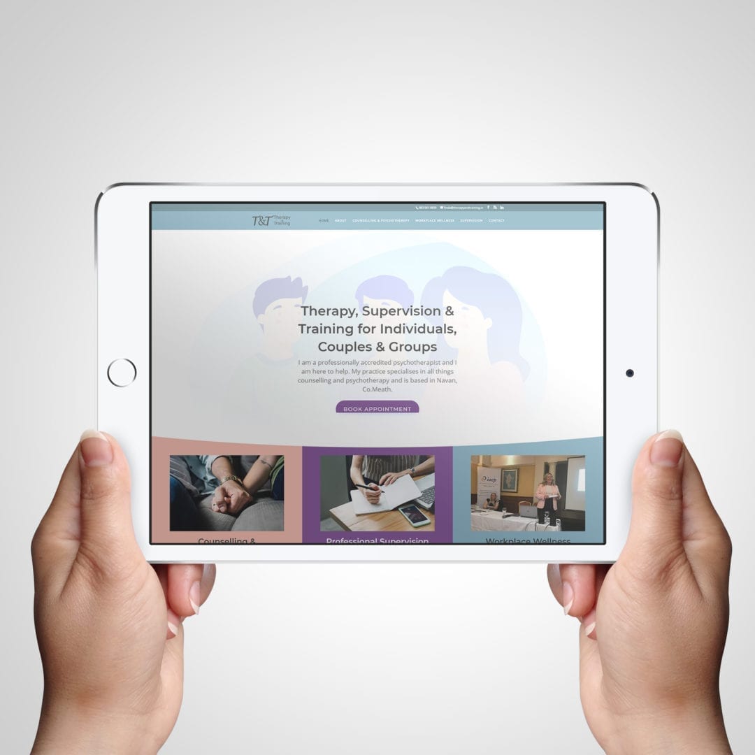 Therapy-&-Training-Tablet Therapy & Training Psychotherapy & Counselling Website for local business in Meath - DesignBurst