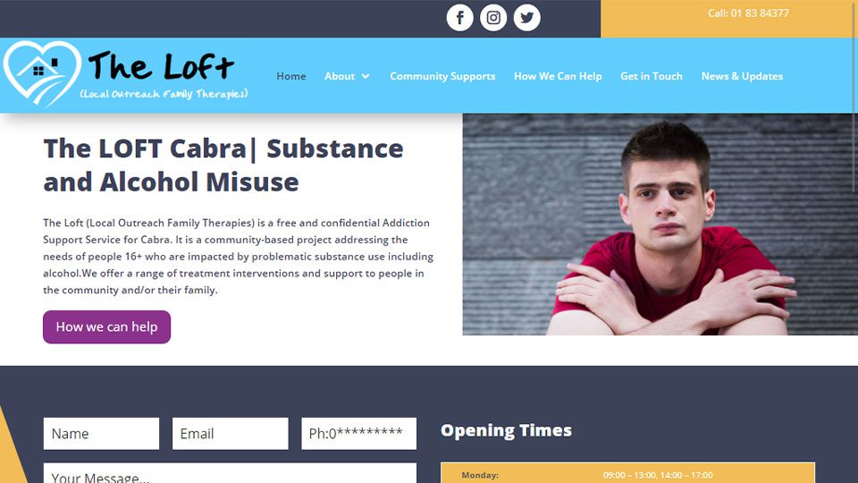 The Loft Local Outreach Family Therapies not for profit Website Design by DesignBurst 960x540