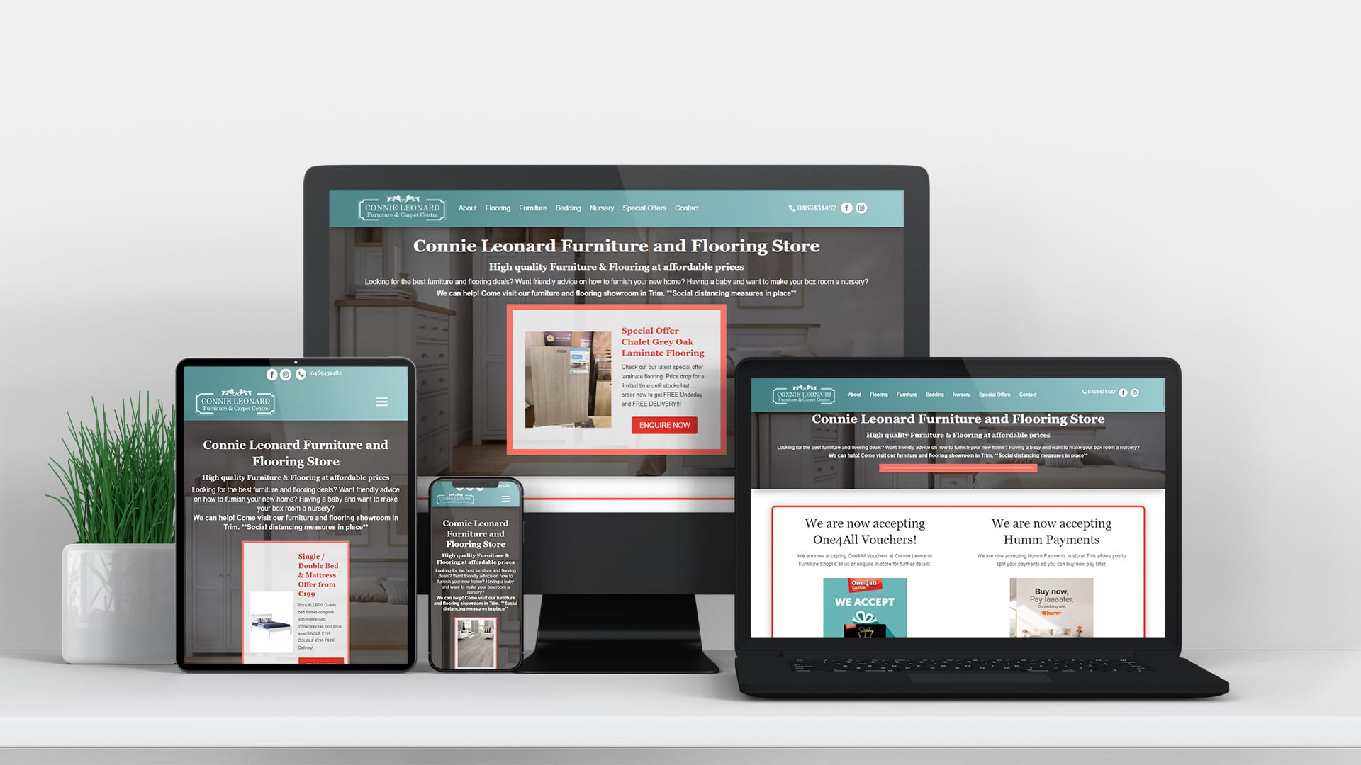 Website Design for Connie Leonards Furniture Store