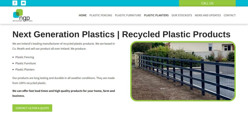 NGP Website Design Recycled Plastic Fence Manufacturer