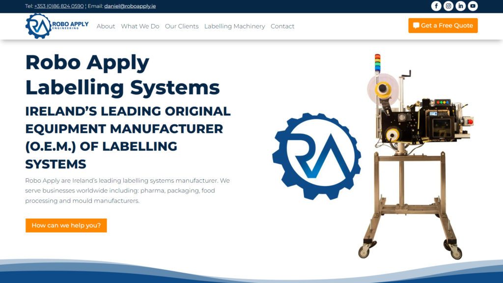 Above the Fold Section Robo Apply Labelling Systems