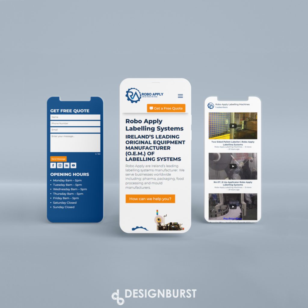 Mobile Optimised Design Phones 3 Views Robo Apply Labelling Systems Square