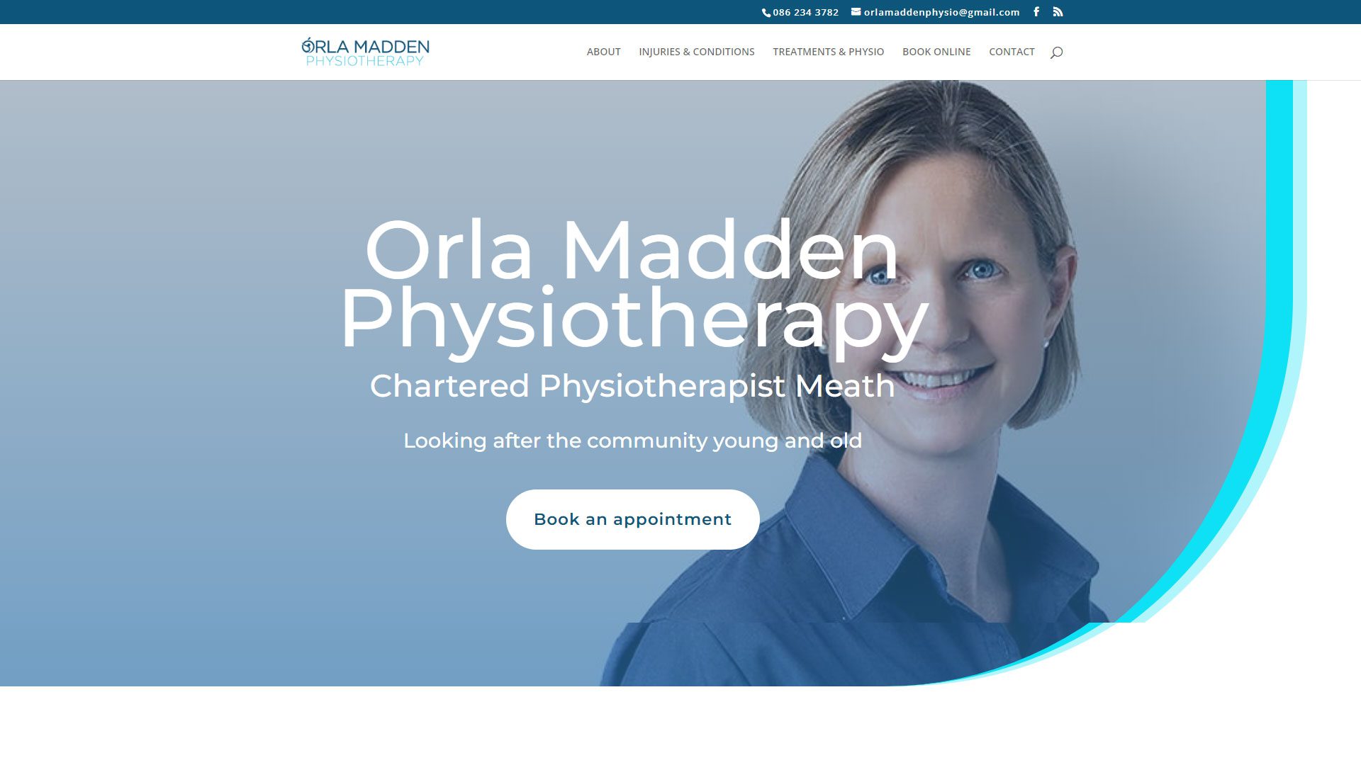 Orla Madden Physio Above the Fold Section