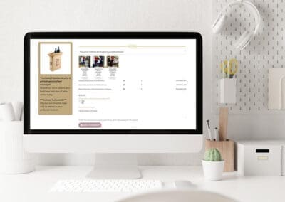 FineWine computer mockup showcasing website design of build a box of wine page
