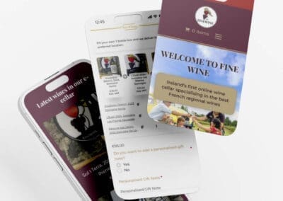 FineWine iPhone responsive design mockup