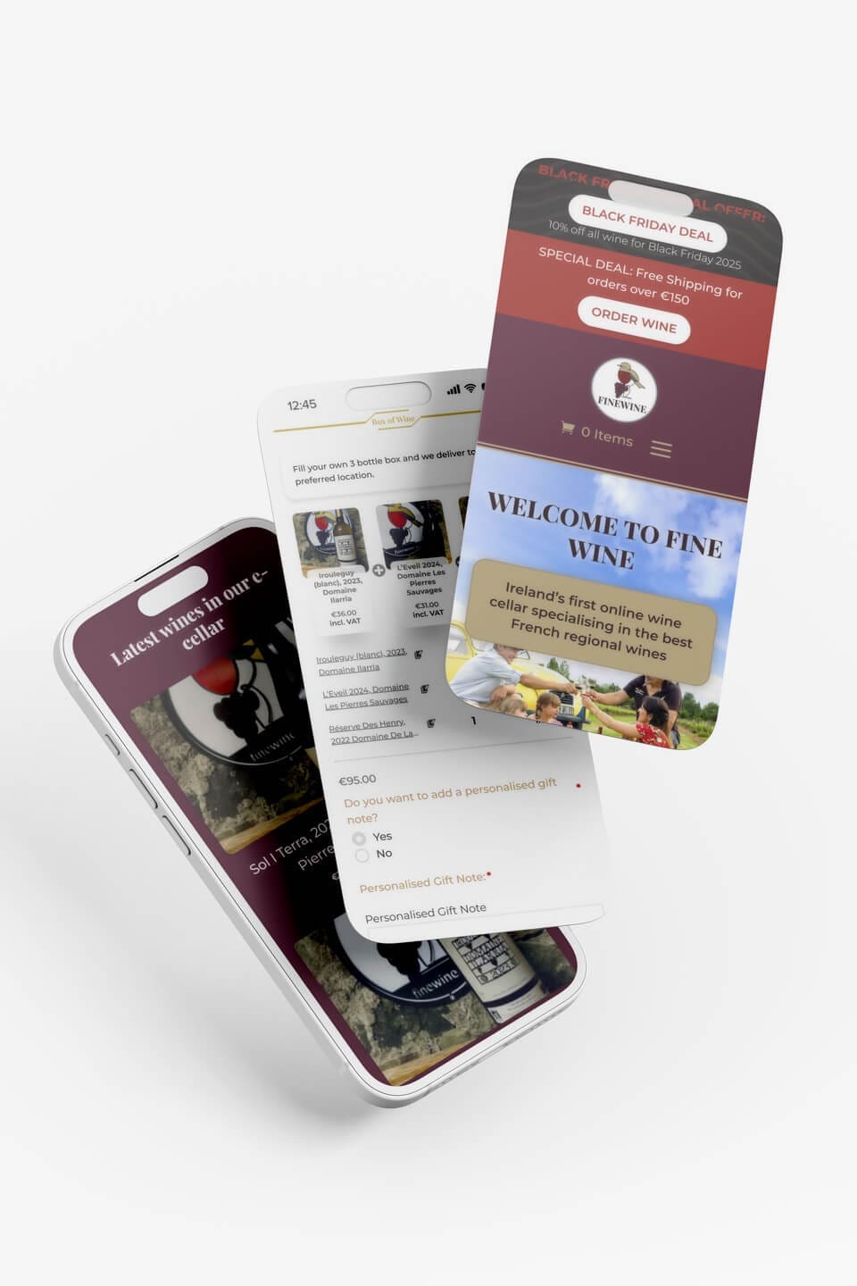 FineWine iPhone responsive design mockup FineWine iPhone responsive design mockup