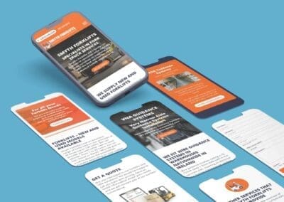 Phone and screen ui ux app presentation mockup Smyths Forklifts Website