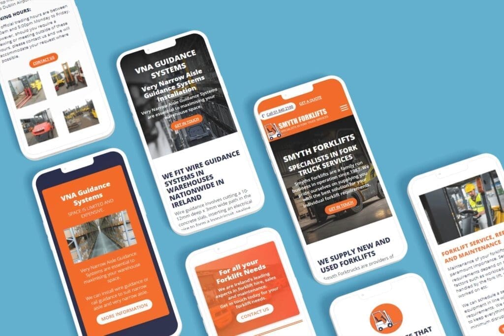 Mobile App Screen Mockup Mosaic Tallon Morturary Specialists Website Design Smartphone Mockup Smyths Forklifts Website