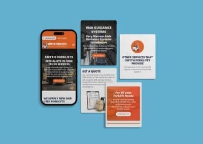 Smyths Forklifts Website SOCIAL media mockup