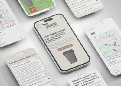 Trim Community Cup Website Showcase Flatlay iPhones and mobile screens () ()