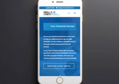Your Financial Planner Black smartphone on dark background mockup to showcasing mobile website design ()