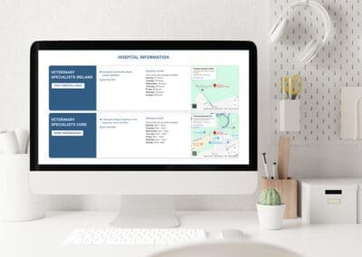 Veterinary Specialists Ireland hospital locations Cork and Meath with simple UX DesignBurst for web