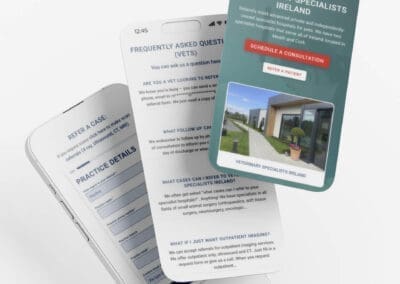 Veterinary Specialists Ireland iPhone responsive design mockup by DesignBurst for web