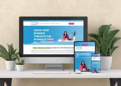 The Data Consultant website mockup on desktop pc with tech devices