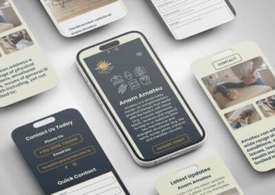 Anam Amatsu Website Showcase Flatlay iPhones and mobile screens