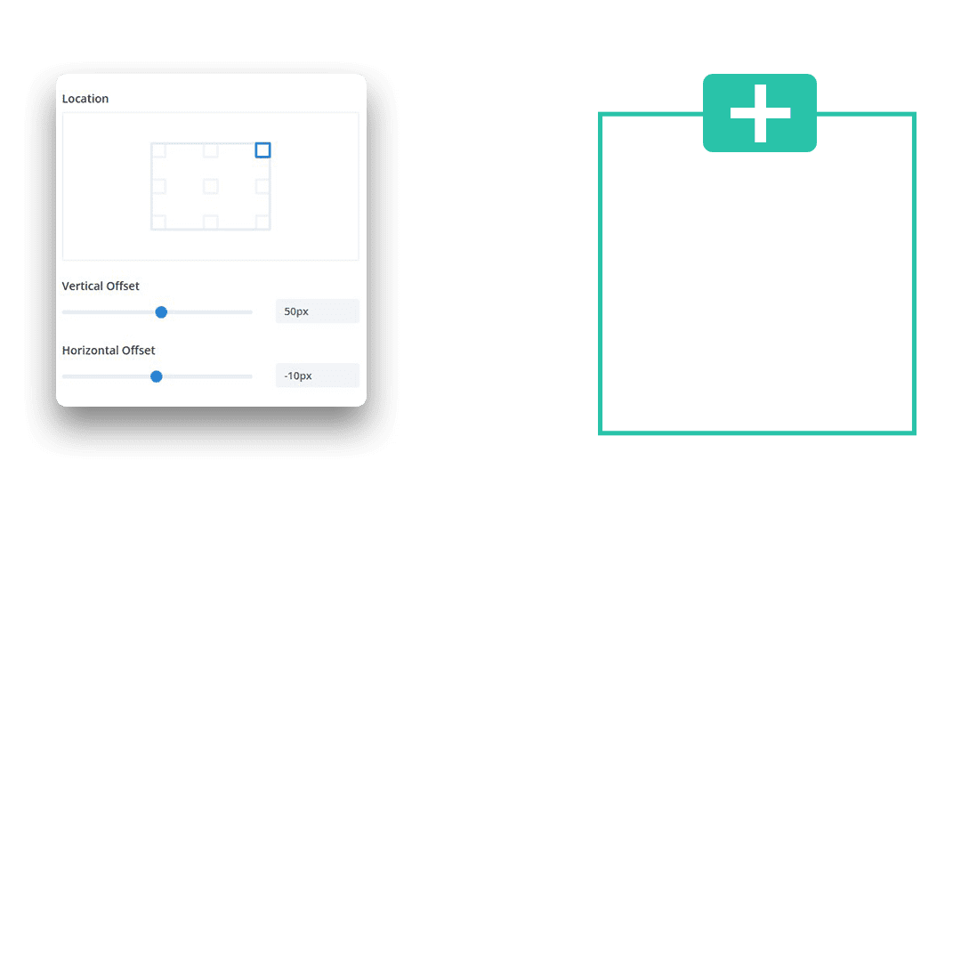 Back of animating element animation showing features of website design editor