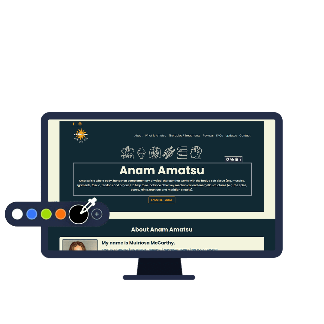 Design Construction Mockup Anamamatsu website on desktop screen for animation