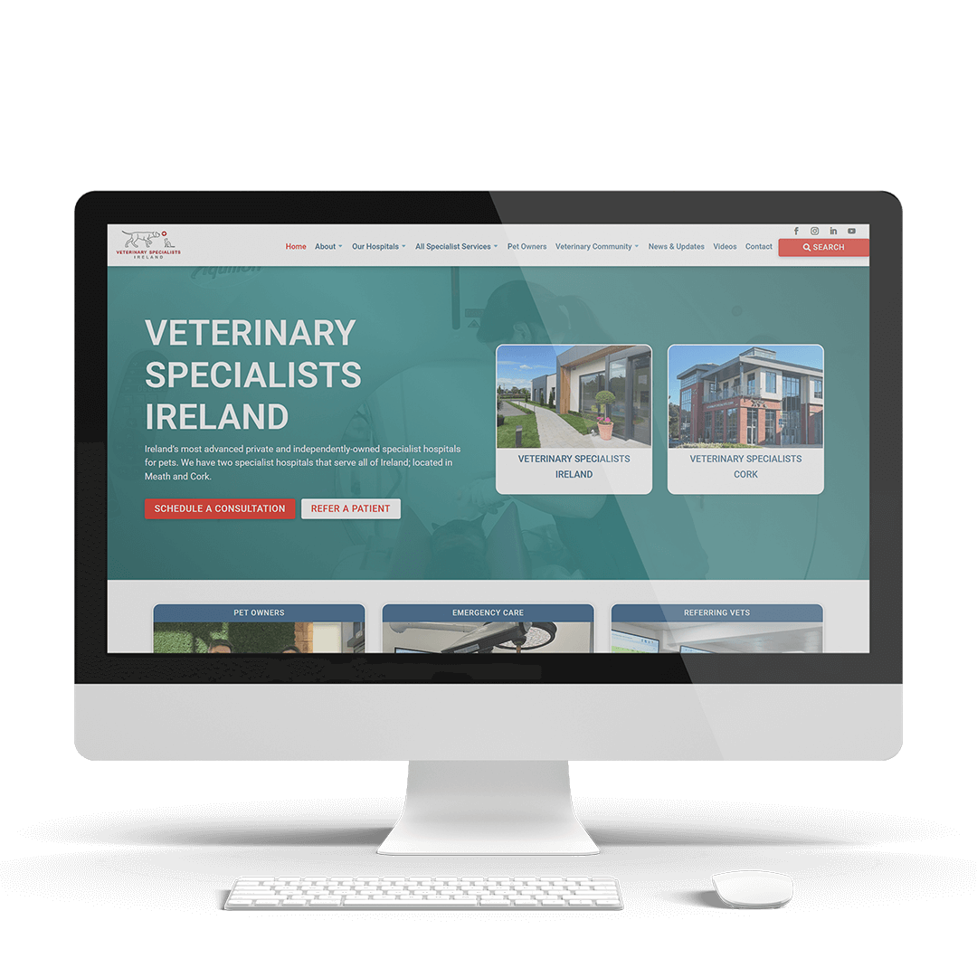 Veterinary Specialists Ireland new website after accessibility improvements