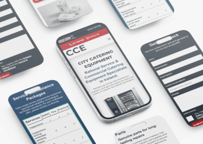 Mobile App Screen Mockup Mosaic City Catering Equipment smaller