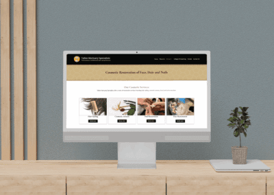 Desktop screen mockup Tallon Morturary Specialists Website Design Comestic Restoration