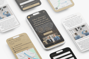 Mobile App Screen Mockup Mosaic Tallon Morturary Specialists Website Design