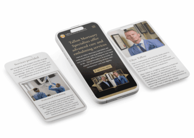 Mobile App Screen Mockup Tallon Morturary Specialists Website Design