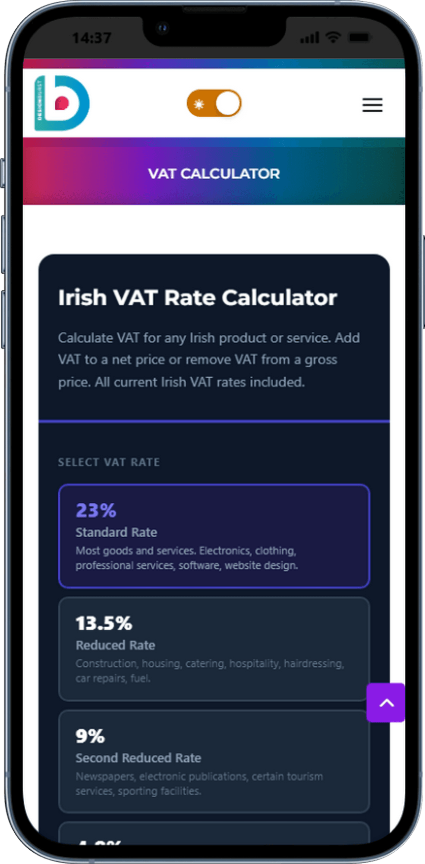 VAT rate calculator tool for Irish business DesignBurst VAT rate calculator tool for Irish business DesignBurst