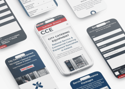 City Catering Equipment Website Mobile App Screen Mockup Mosaic