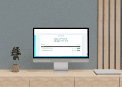 Orla Madden Physio Desktop screen mockup booking system
