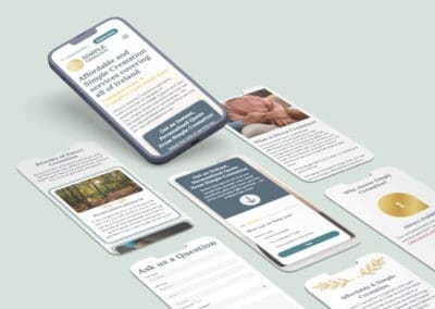 Phone and screen ui ux app presentation mockup Simple Cremation Website