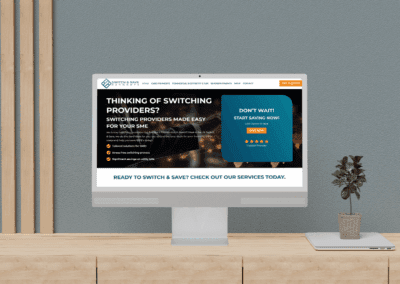 Switch and Save Payments Website Desktop screen mockup