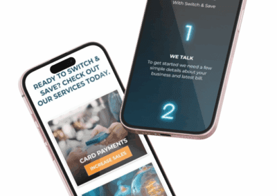 Switch and Save Payments Website iPhone Mockup Perspective