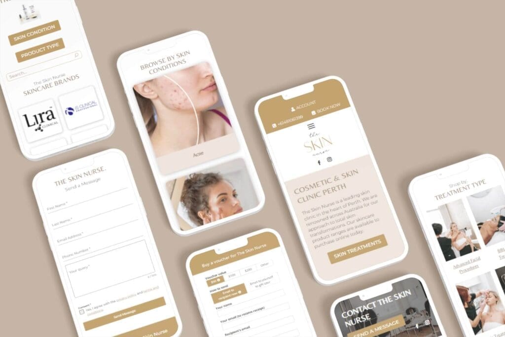 Mobile App Screen Mockup Mosaic Tallon Morturary Specialists Website Design The Skin Nurse Australia Smartphone Mockup