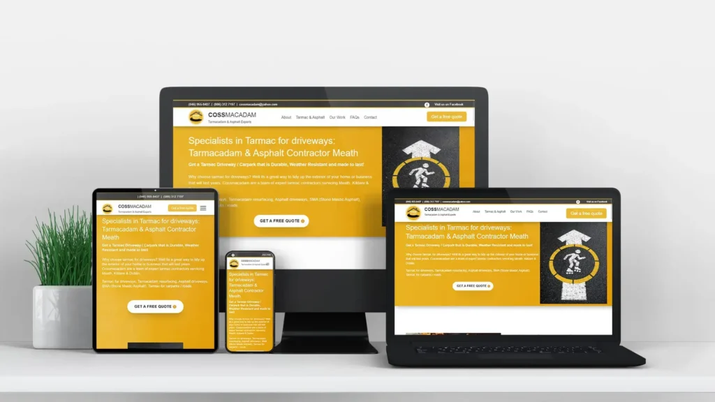 Mobile App Screen Mockup Mosaic Tallon Morturary Specialists Website Design cossmacadam tarmacadam and asphalt experts design burst website design